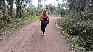 My Stepmom in Sheer Pants Without Panties Walking Down the Street