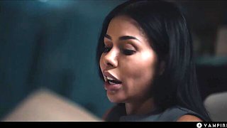 Funny Canela Skin and Shelena at lesbian video