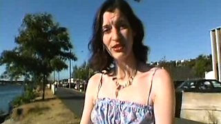 Mature brunette amateur giving a great POV blowjob