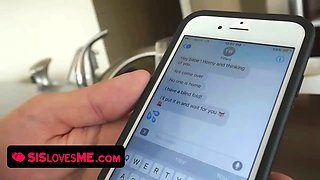 Sis Loves Me - perv brother and his friend take turns hardcore his hot stepsis