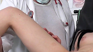 Innocent teen Quinn Diamond on a cervical exam by freaky doctor