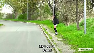 Izzy Mendosa And Curly Hair - German Blondie Gets Picked Up And Fucked In The Moving Bus