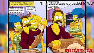 Flanders Banging The Simptoons' Hotties! Pepperoni Pizza! Sexy Cartoons