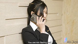 Li Nana And Her Office Staff Remain Out Late To Feast And End Up In Couch - Li In