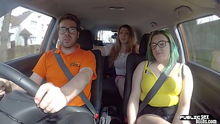 FAKEHUB - Bigass curvy BJ girl fucked in the car by driving tutor