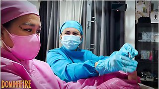 Mummified Slave Gets Cbt Sounding Treatment By 2 Asian Dominatrix
