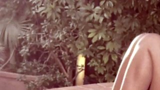 Sexy beautiful ass brunette babe outdoor solo