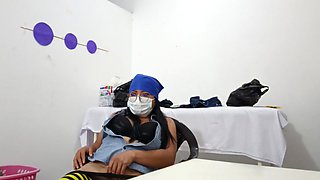 Horny Nurse Records Herself Opening Her Ass