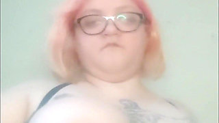 Amputee Playing with Her Huge Tits - Slow Motion