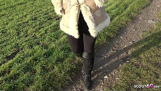 German scout - Berlin gothic girl Doreen pickup and fuck at street casting