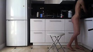 Babysitter Fucks Herself in My Kitchen