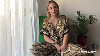 Laney Day Fingers Her Hairy Pussy - Sweet German Amateur Masturbation