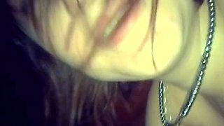 Big-Titted Brunette Blowjob and Facial in a Car