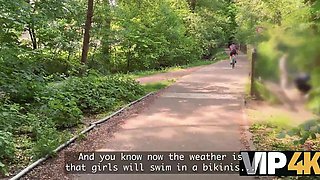 Blonde Tourist With Big Tits Rides A Stranger While Her Boyfriend Watches