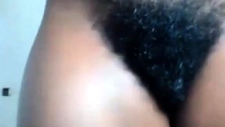 African Amateur's Hairy Webcam Show