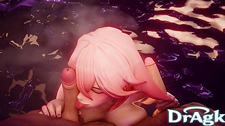 Yae Miko Getting Fucked in a Japanese Onsen Sex Animated Genshin Impact Hentai Dragk