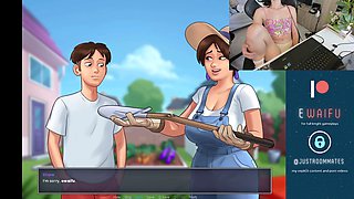 Streamer babe in lingerie gets playful in Summertime Saga episode two