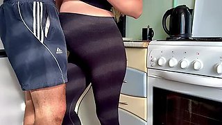 Pregnant Stepmom Gets Fucked by Stepson in Kitchen While Dad Is Away