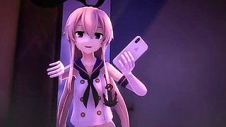 Japanese Hentai 3D Handjob in Bathroom with Panties and Hogtied Velvixian