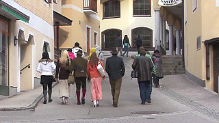 Horny babes bend over as they get fucked by monster black cocks to cumshot